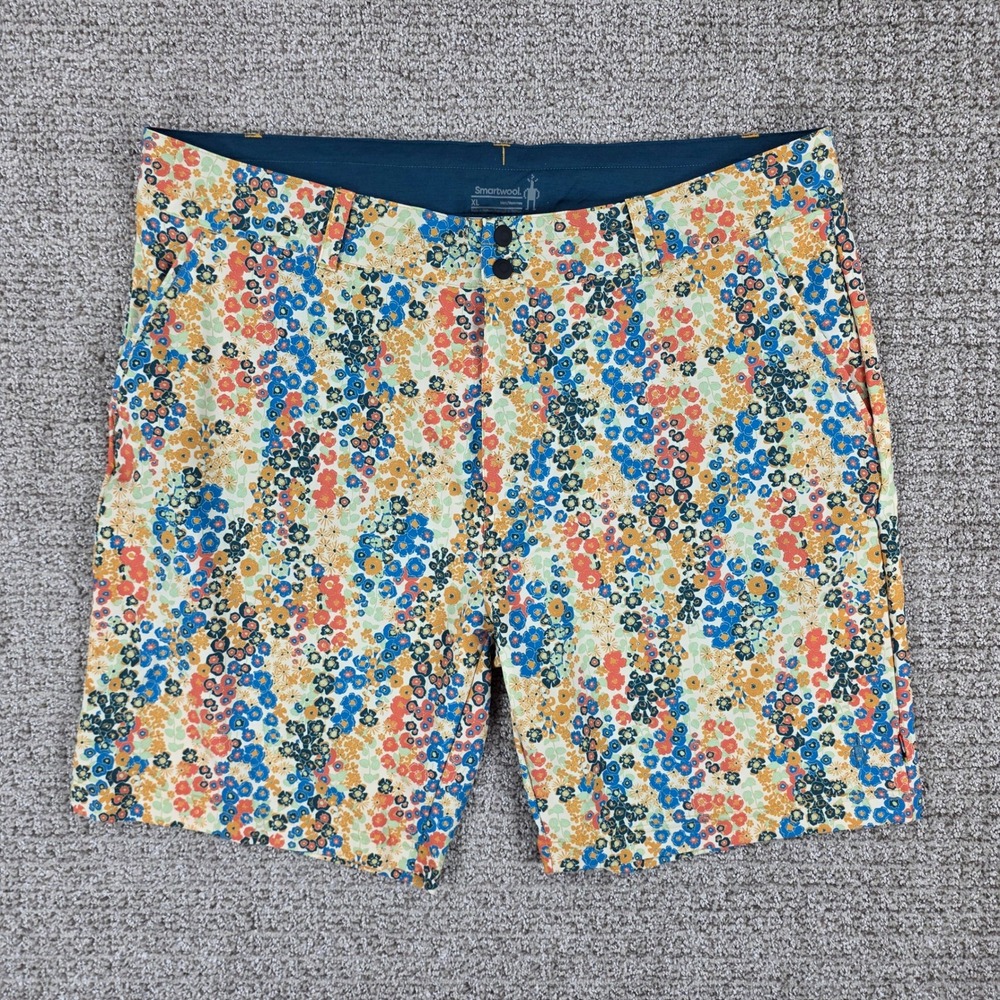 Smartwool Mens 8" XL Floral Merino Sport Shorts Wool Blend